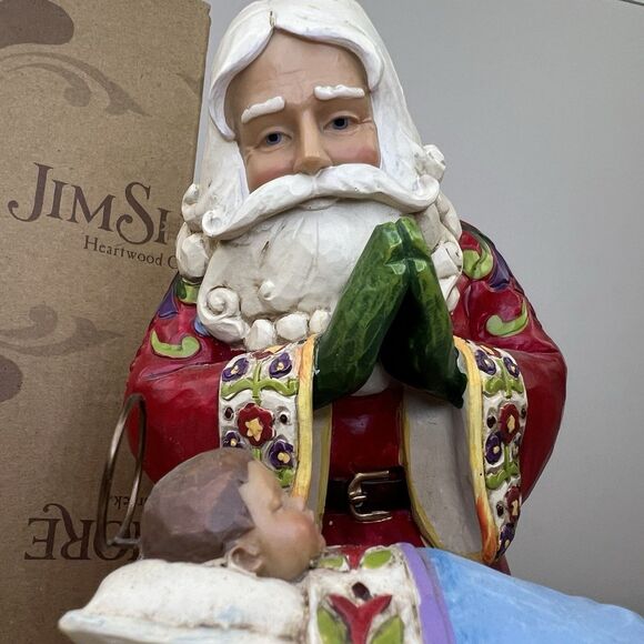Jim Shore Heartwood The Real Meaning Of Christmas 4010488 Santa & Baby Jesus - Picture 3 of 8